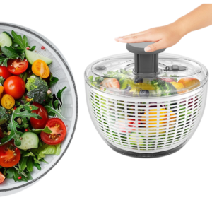 Premium Salad Spinner – Large Capacity Vegetable Washer & Dryer, Manual Press Fruit & Vegetable Drainer Basket for Healthy Kitchen Prep