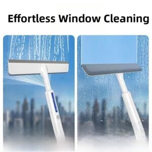 2-in-1 Spray Window Cleaner with Microfiber Mop – Streak-Free Glass Cleaning Tool for Home & Office
